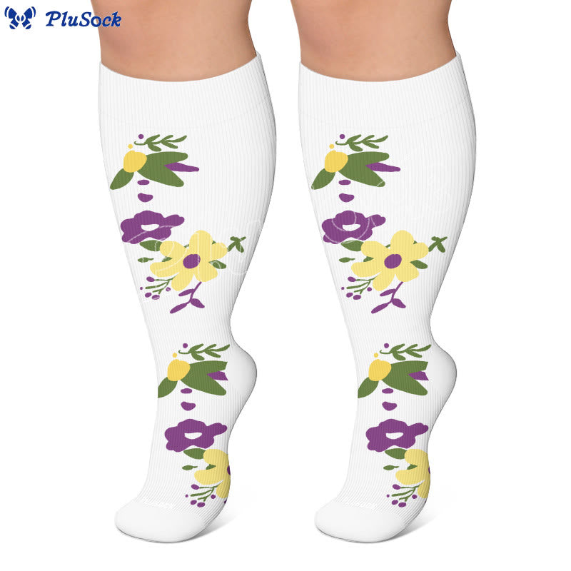 Plusock Plus Size Floral Compression Socks - image 4