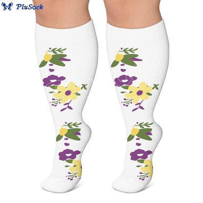 Plusock Plus Size Floral Compression Socks - image 4