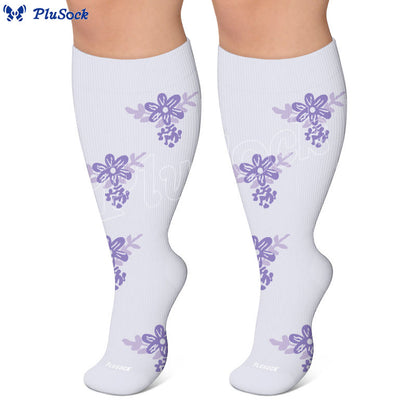 Plusock Plus Size Floral Compression Socks - image 2