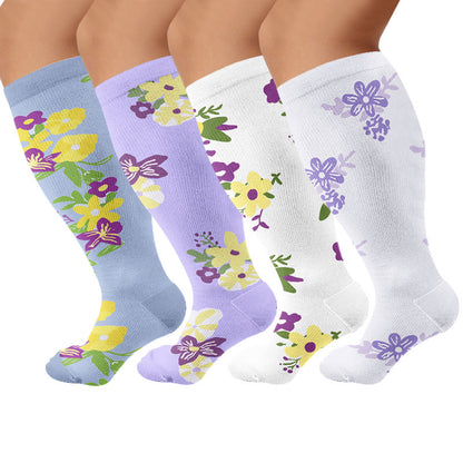 Plusock Plus Size Floral Compression Socks - image 1