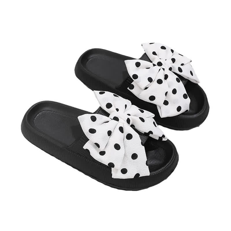 Plusock Sweet Polka Bow Slide Slippers - White - EU44-45(US10-11) - image 2