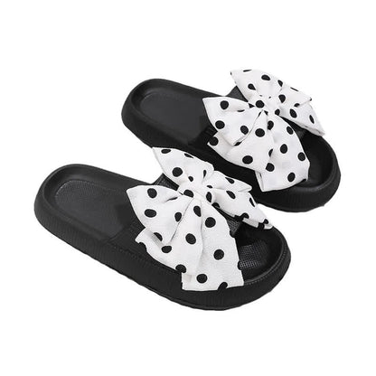 Plusock Sweet Polka Bow Slide Slippers - White - EU44-45(US10-11) - image 2