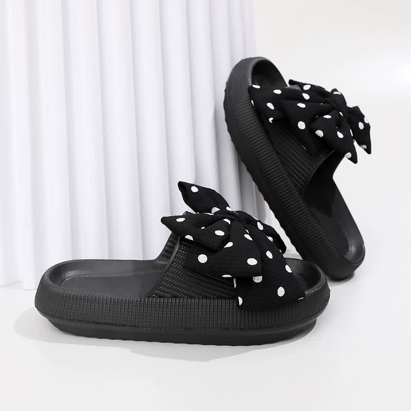 Plusock Sweet Polka Bow Slide Slippers - Black - EU44-45(US10-11) - image 3