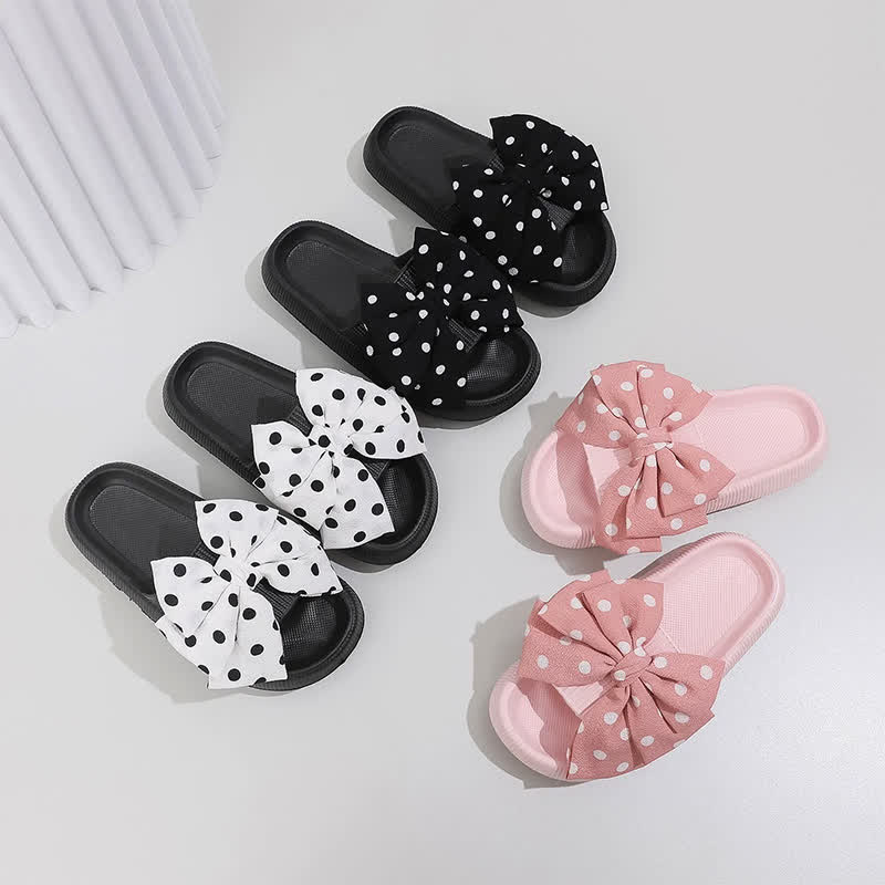 Plusock Sweet Polka Bow Slide Slippers - image 1