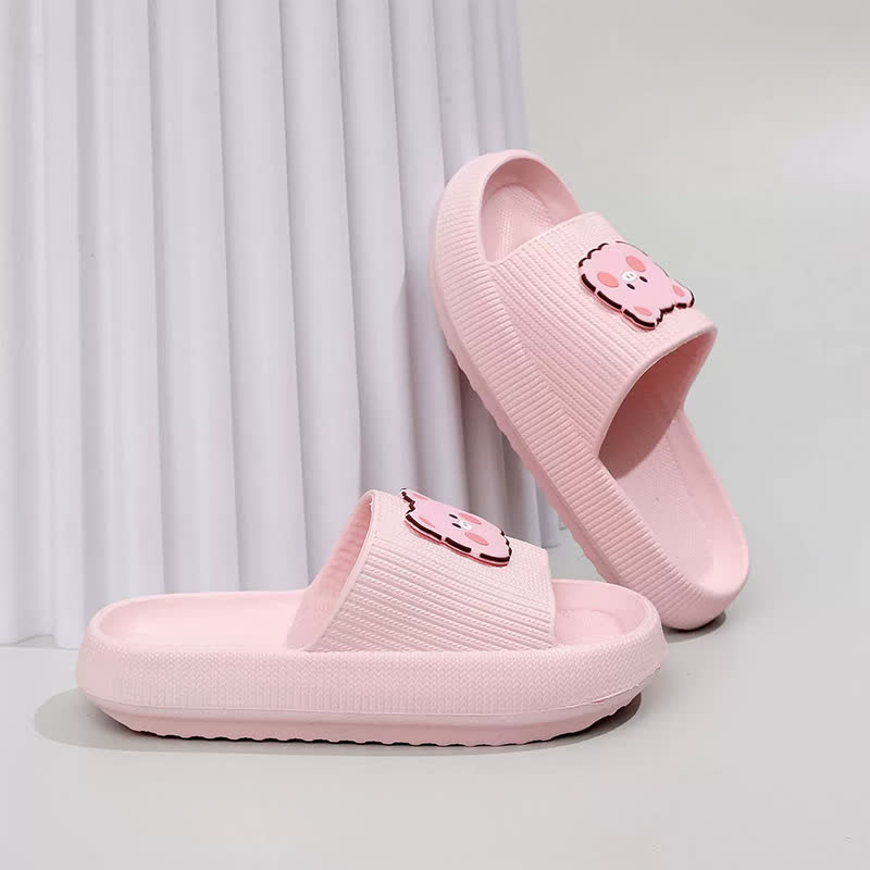 Plusock Pink Pig Charm Cloud Cushion Slippers - image 2
