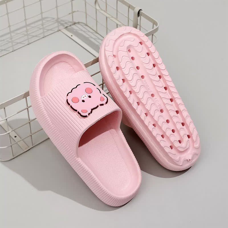 Plusock Pink Pig Charm Cloud Cushion Slippers - image 3