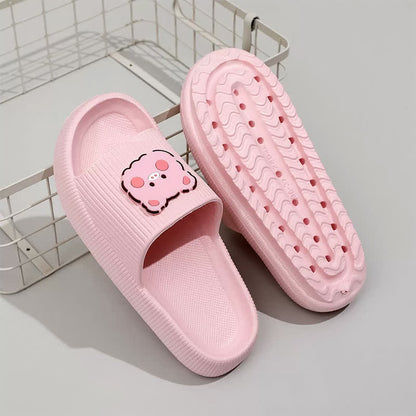 Plusock Pink Pig Charm Cloud Cushion Slippers - image 3