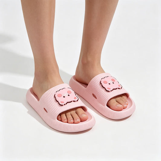 Plusock Pink Pig Charm Cloud Cushion Slippers - image 0