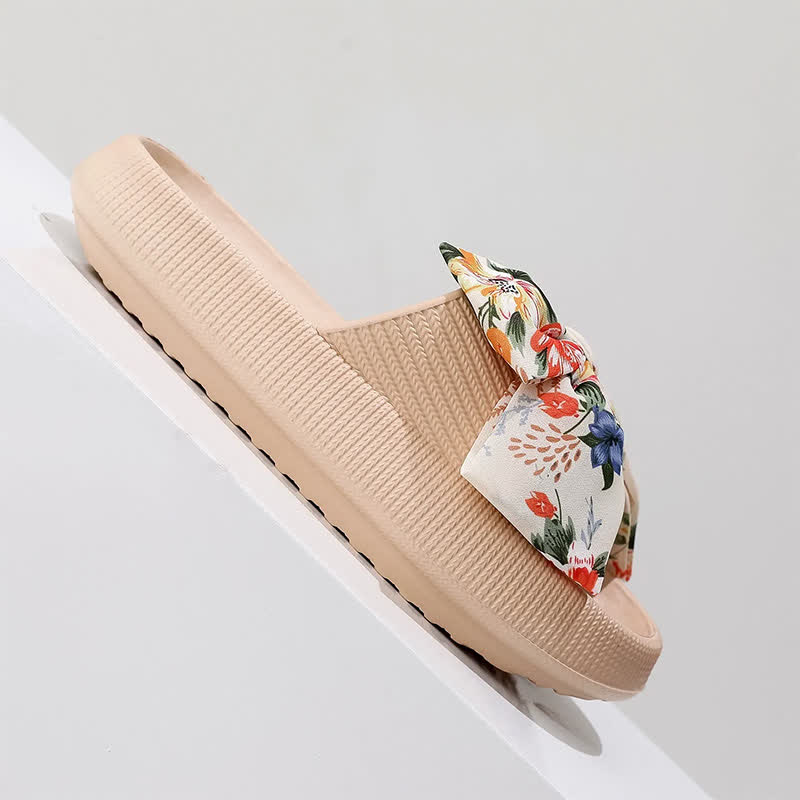 Plusock Floral Bow Platform Slippers - image 2