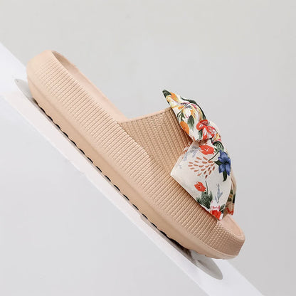 Plusock Floral Bow Platform Slippers - image 2