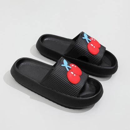 Plusock Thick Sole Cherry Comfort Slippers - Black - EU44-45(US10-11) - image 5