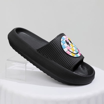 Plusock Rainbow Smiley Thick Sole Slide Slippers - image 5