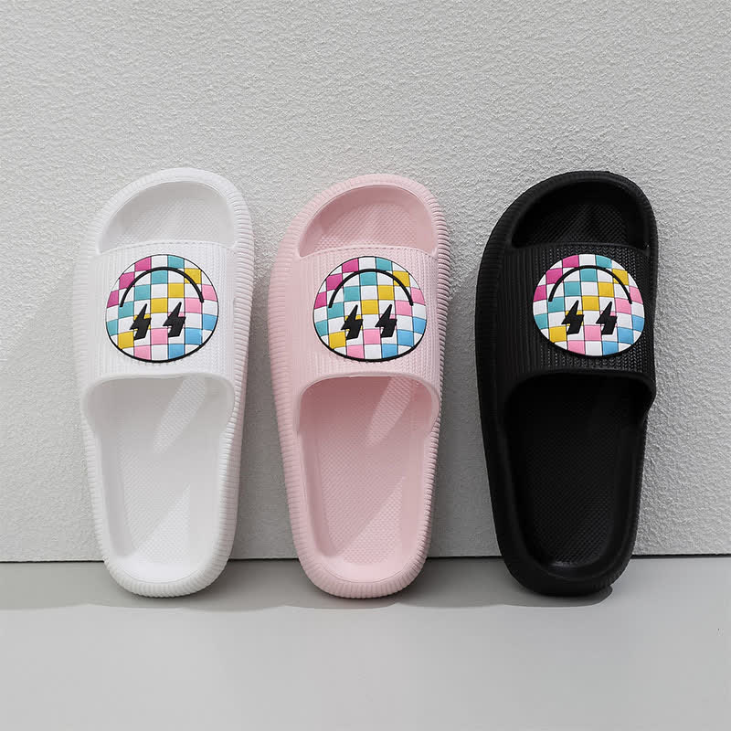 Plusock Rainbow Smiley Thick Sole Slide Slippers - image 3