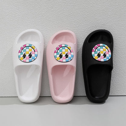 Plusock Rainbow Smiley Thick Sole Slide Slippers - image 3
