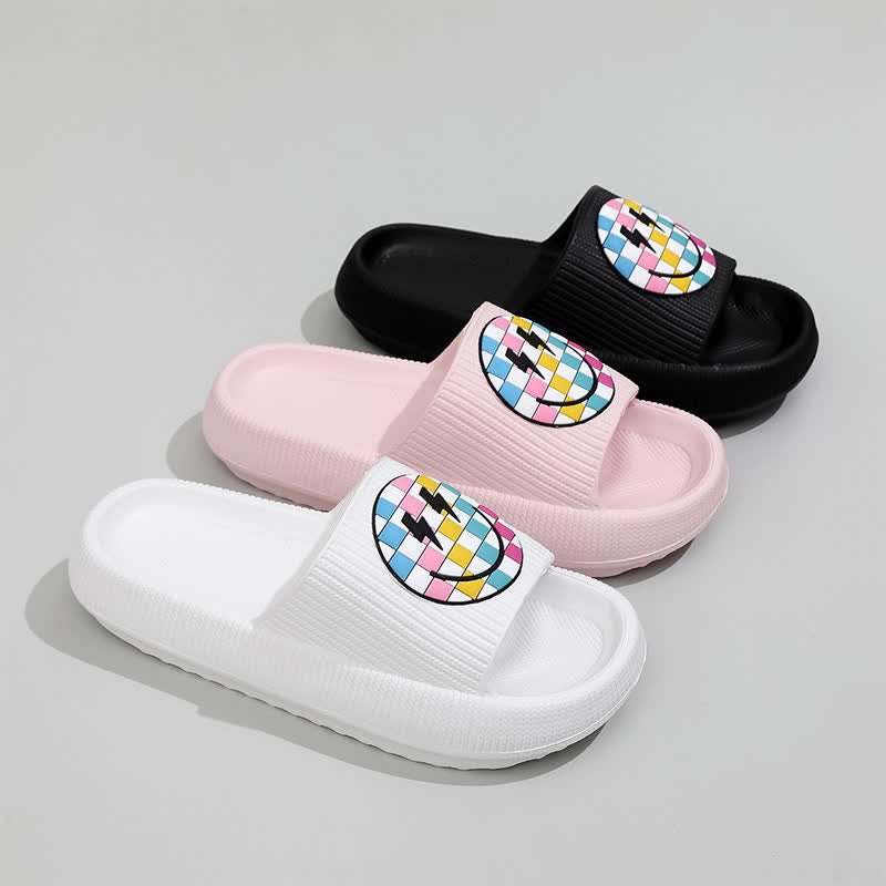 Plusock Rainbow Smiley Thick Sole Slide Slippers - image 2