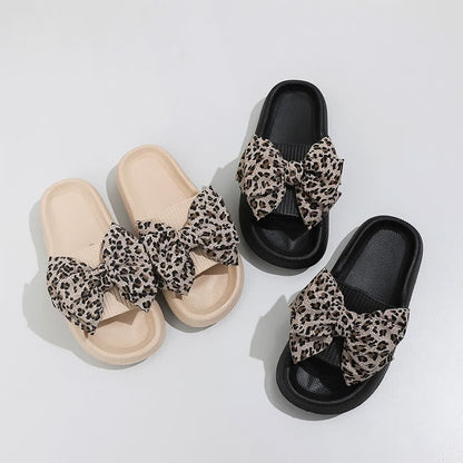 Plusock Leopard Bow Cloud Sole Slide Slippers - image 2