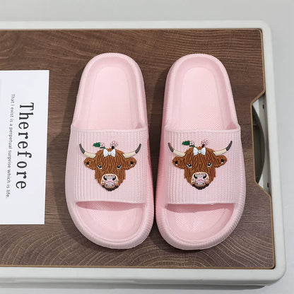 Plusock Highland Cow Cloud Cushion Platform Slippers - Pink - EU44-45(US10-11) - image 9