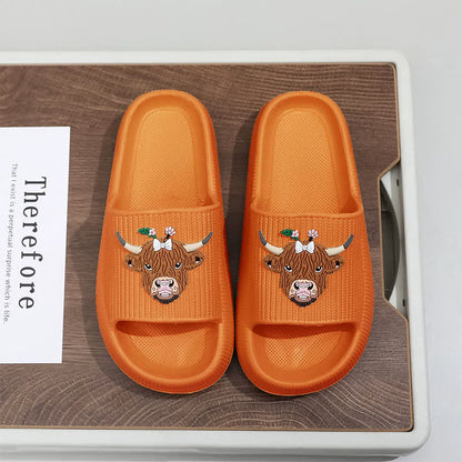 Plusock Highland Cow Cloud Cushion Platform Slippers - Orange - EU44-45(US10-11) - image 10