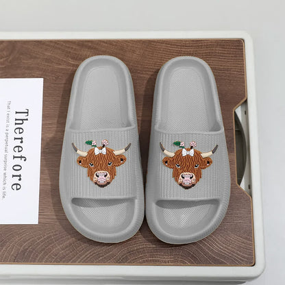 Plusock Highland Cow Cloud Cushion Platform Slippers - Grey - EU44-45(US10-11) - image 13