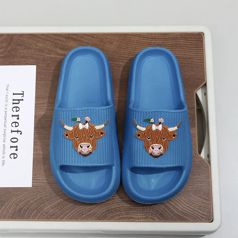 Plusock Highland Cow Cloud Cushion Platform Slippers - Navy Blue - EU44-45(US10-11) - image 8