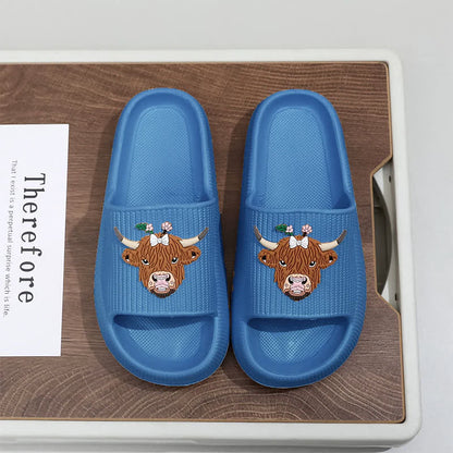 Plusock Highland Cow Cloud Cushion Platform Slippers - Navy Blue - EU44-45(US10-11) - image 8