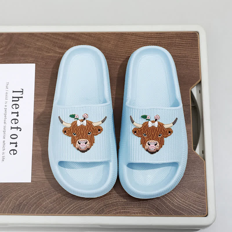 Plusock Highland Cow Cloud Cushion Platform Slippers - Blue - EU44-45(US10-11) - image 7