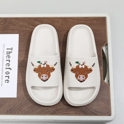 Plusock Highland Cow Cloud Cushion Platform Slippers - White - EU44-45(US10-11) - image 12