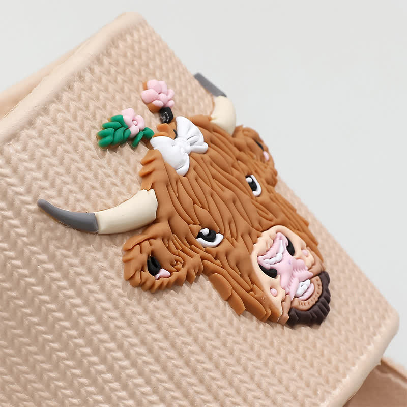 Plusock Highland Cow Cloud Cushion Platform Slippers - image 1
