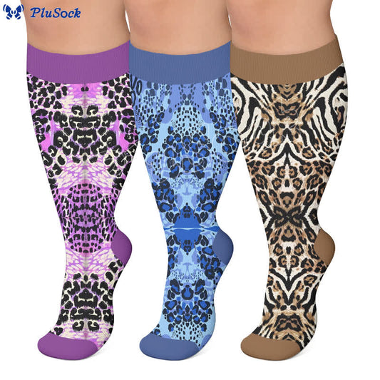 Plusock Plus Size Trendy Animal Compression Socks - image 0