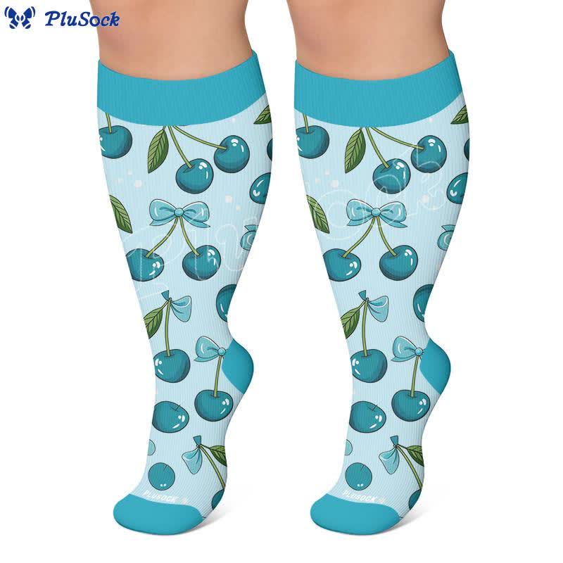 Plusock Plus Size Watermelon Strawberry Compression Socks - image 4