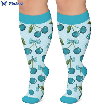Plusock Plus Size Watermelon Strawberry Compression Socks - image 4