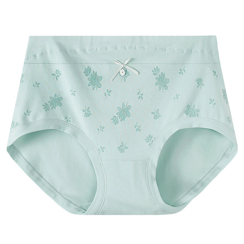 Plusock Floral Cotton High Rise Panty(2 Packs) - Light Green - XXXL - image 2