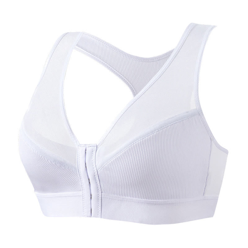 Plusock Front Closure Wireless Bra - White - 2XL - image 12