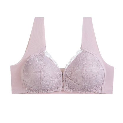 Plusock Front Closure Wireless Bra - Purple - 5XL - image 12