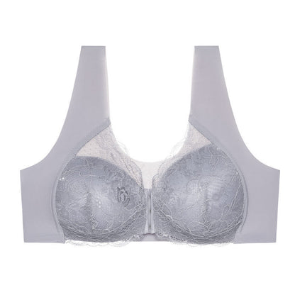 Plusock Front Closure Wireless Bra - Grey - 5XL - image 13