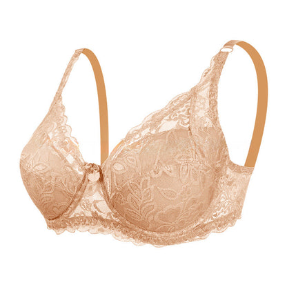 Plusock Elegant Lace Underwire Bra - Apricot - 42 - D - image 15