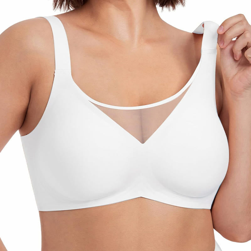 Plusock Everyday Support Wireless Bra - White - 3XL - image 6