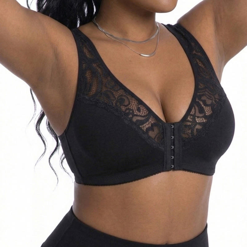 Plusock Lace Front Closure Wireless Bra - image 6