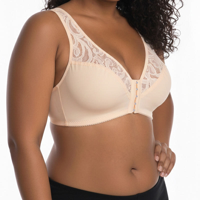 Plusock Lace Front Closure Wireless Bra - image 15
