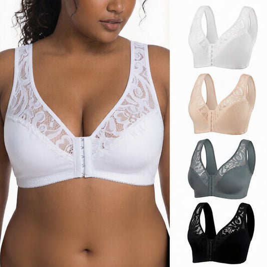 Plusock Lace Front Closure Wireless Bra - image 0