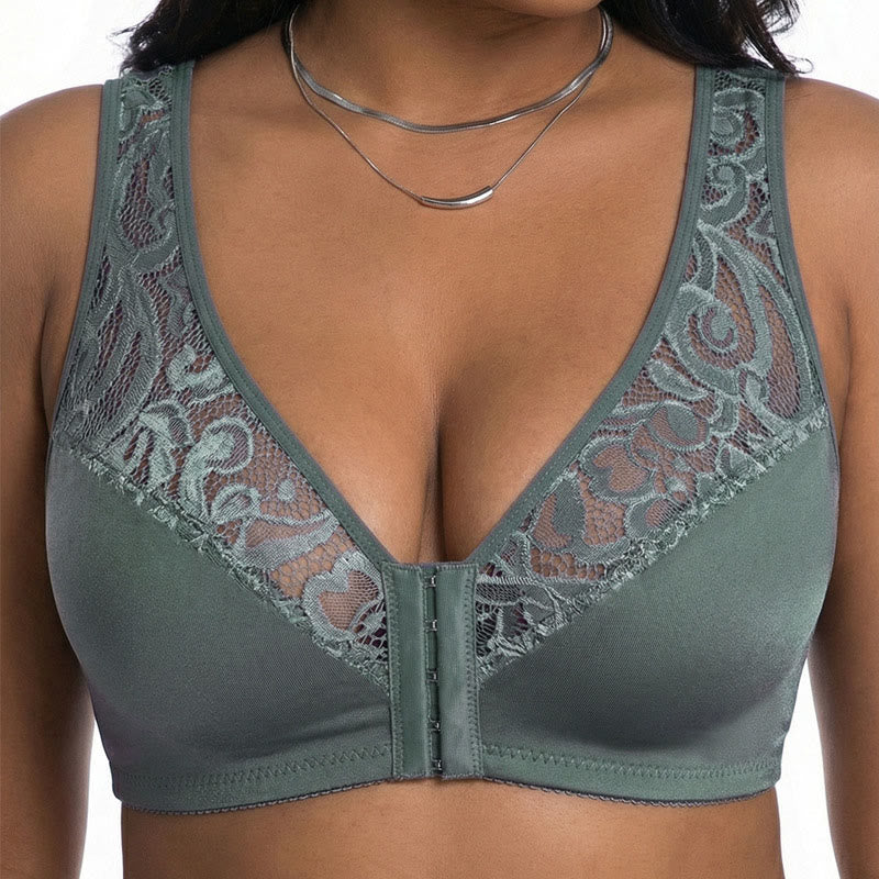 Plusock Lace Front Closure Wireless Bra - image 12