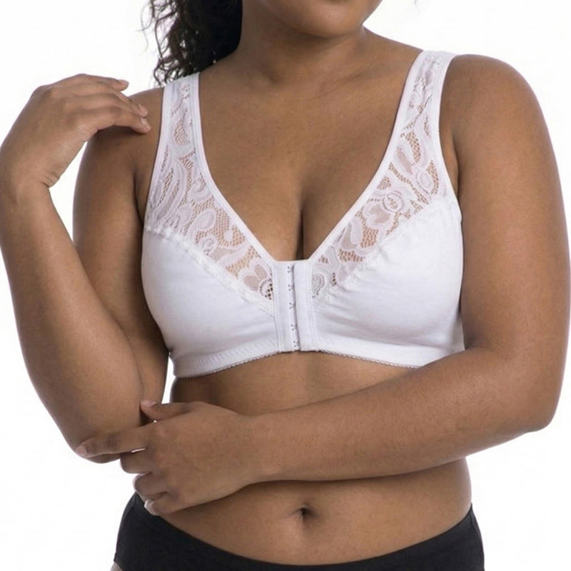 Plusock Lace Front Closure Wireless Bra - image 1