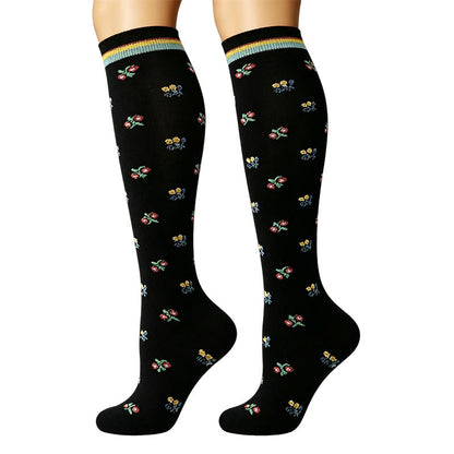 Plusock small flower Compression Socks(6 Pairs) - image 2