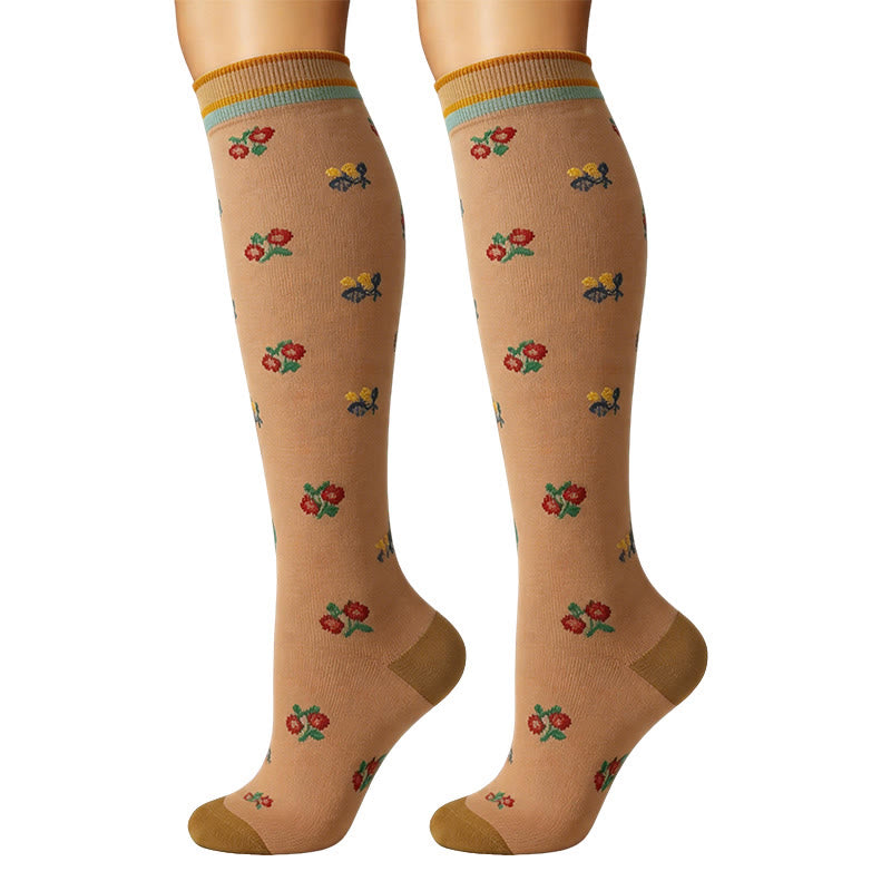Plusock small flower Compression Socks(6 Pairs) - image 3