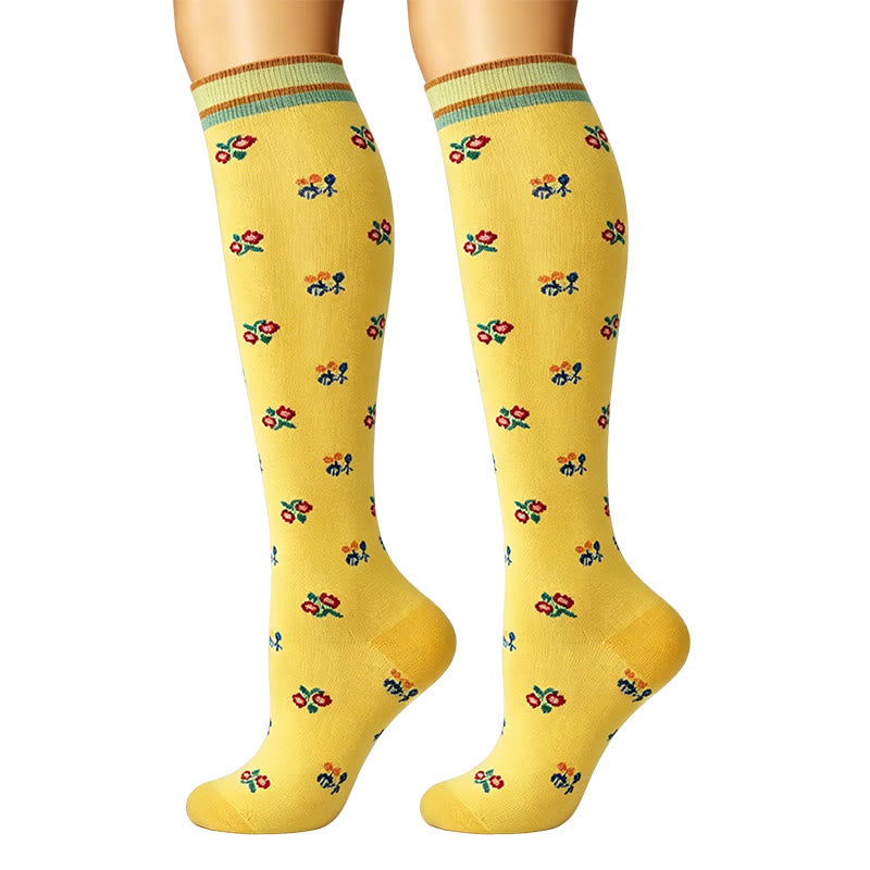 Plusock small flower Compression Socks(6 Pairs) - image 5