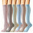 Plusock Ribbed Pastel Compression Socks(6 Pairs) - Multicolor - S/M - image 0