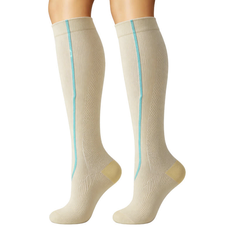 Plusock Ribbed Pastel Compression Socks(6 Pairs) - image 4