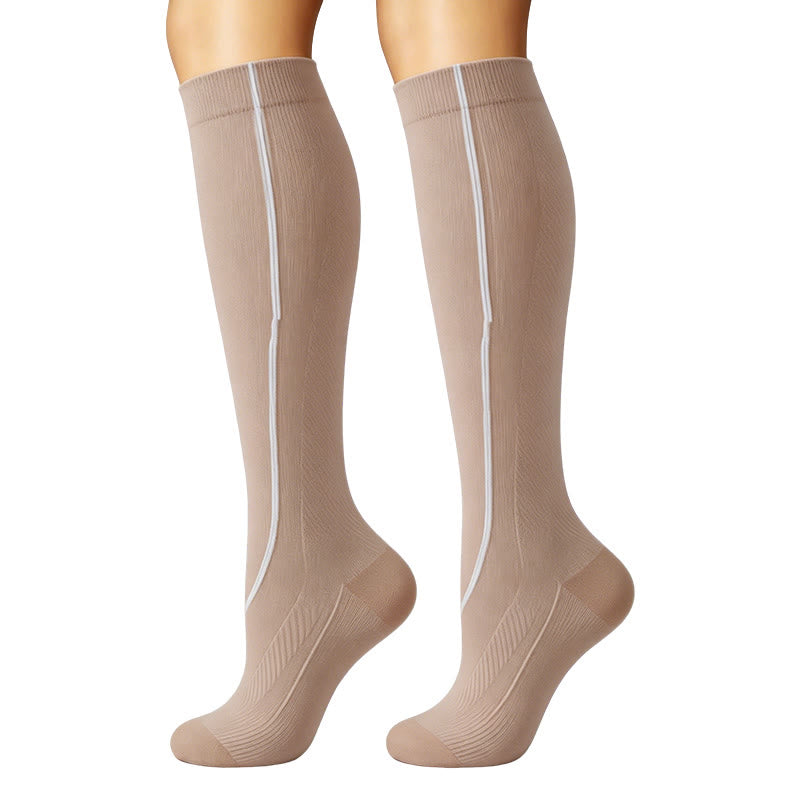 Plusock Ribbed Pastel Compression Socks(6 Pairs) - image 5