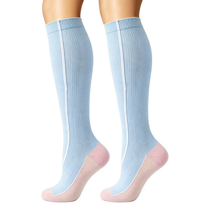 Plusock Ribbed Pastel Compression Socks(6 Pairs) - image 6