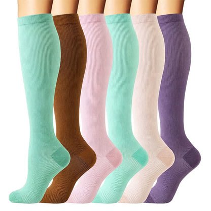 Plusock Pastel Colorblock Compression Socks(6 Pairs) - image 0
